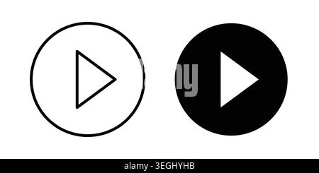 Play button icon illustration. Pixel perfect vector graphics Stock Vector