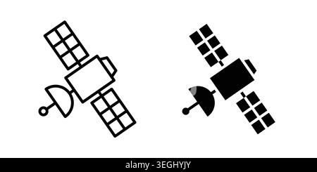 Satellite icon illustration. Pixel perfect vector graphics Stock Vector