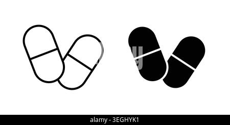 Pill icon illustration. Pixel perfect vector graphics Stock Vector