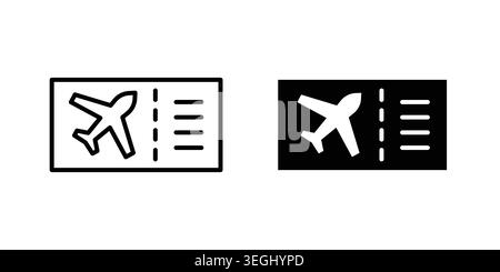Plane Ticket icon illustration. Pixel perfect vector graphics Stock Vector
