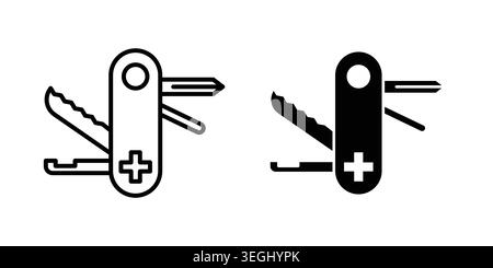 Swiss Knife icon illustration. Pixel perfect vector graphics Stock Vector