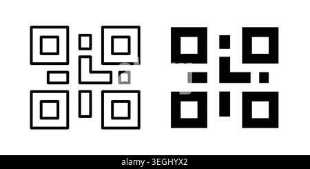 QR code icon illustration. Pixel perfect vector graphics Stock Vector