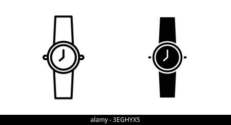 Watch icon illustration. Pixel perfect vector graphics Stock Vector