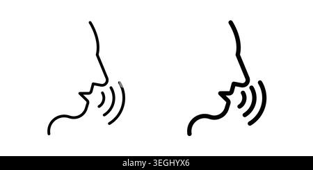 speaking person icon illustration. Pixel perfect vector graphics Stock Vector
