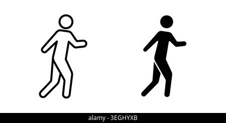 Walk icon illustration. Pixel perfect vector graphics Stock Vector