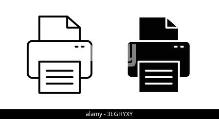 Print button icon illustration. Pixel perfect vector graphics Stock Vector