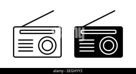 Radio icon illustration. Pixel perfect vector graphics Stock Vector