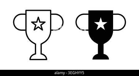 Trophy icon illustration. Pixel perfect vector graphics Stock Vector