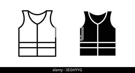 Reflective vest icon illustration. Pixel perfect vector graphics Stock Vector
