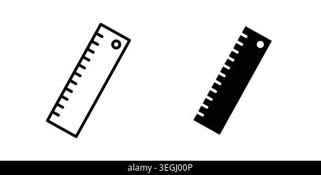 Ruler icon illustration. Pixel perfect vector graphics Stock Vector