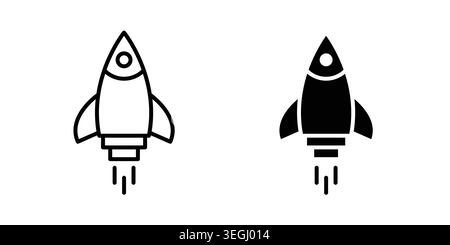 Rocket icon illustration. Pixel perfect vector graphics Stock Vector