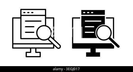 Search online icon illustration. Pixel perfect vector graphics Stock Vector