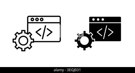 Web development icon illustration. Pixel perfect vector graphics Stock Vector