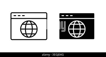 Browser icon illustration. Pixel perfect vector graphics Stock Vector