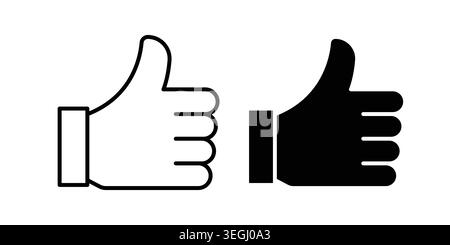 Thumb icon illustration. Pixel perfect vector graphics Stock Vector