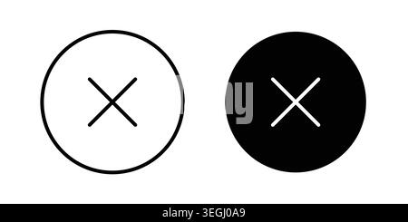 Cancel icon illustration. Pixel perfect vector graphics Stock Vector