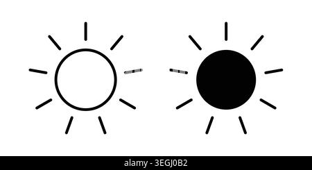 Sun icon illustration. Pixel perfect vector graphics Stock Vector