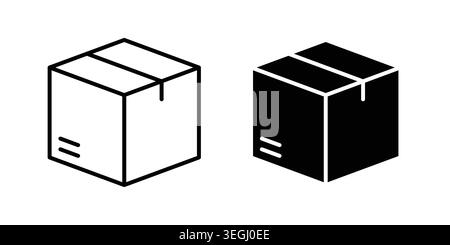 Box icon illustration. Pixel perfect vector graphics Stock Vector