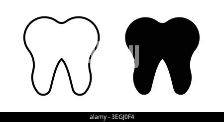 Tooth icon illustration. Pixel perfect vector graphics Stock Vector