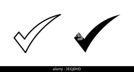 Checkmark icon illustration. Pixel perfect vector graphics Stock Vector
