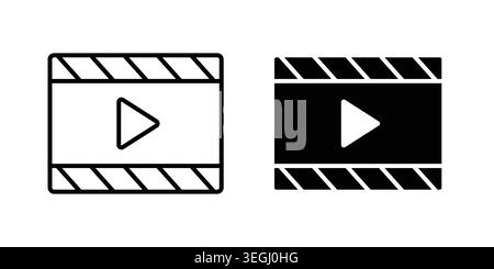 Video icon illustration. Pixel perfect vector graphics Stock Vector