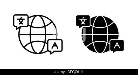 Translate icon illustration. Pixel perfect vector graphics Stock Vector