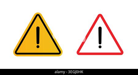 Warning icon illustration. Pixel perfect vector graphics Stock Vector