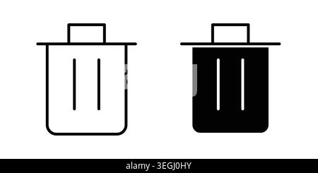 Trash Bin icon illustration. Pixel perfect vector graphics Stock Vector