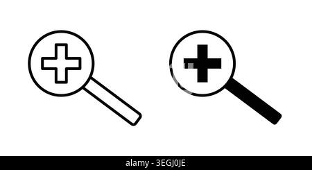 Zoom in icon illustration. Pixel perfect vector graphics Stock Vector