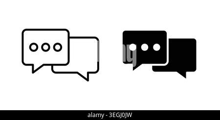Chat icon illustration. Pixel perfect vector graphics Stock Vector