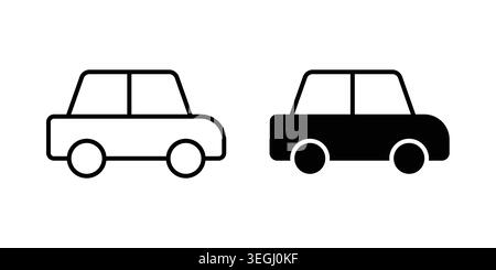 Car icon illustration. Pixel perfect vector graphics Stock Vector