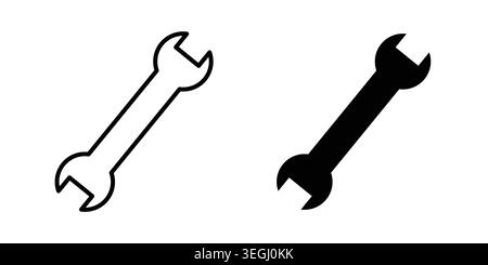 Wrench icon illustration. Pixel perfect vector graphics Stock Vector