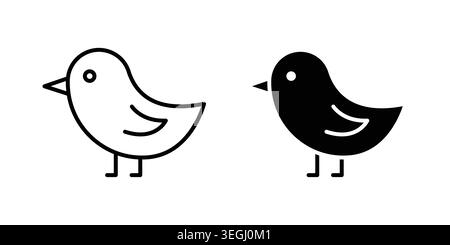 Chick icon illustration. Pixel perfect vector graphics Stock Vector
