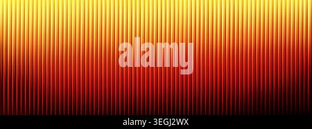 Vibrant glass fractal with gradient red and orange waves, radiant abstract vector background. Glowing geometric patterns with warm light effect. Prismatic neon repeated vertical lines, ribbed texture Stock Vector