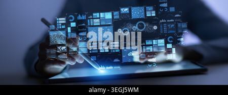 Cloud Analytics Infrastructure for Big Data and Business Intelligence. Stock Photo