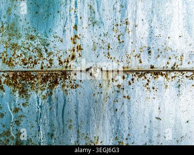 Close-up of Rusty Metal Surface with Weathered Texture and Corrosion Patterns Stock Photo