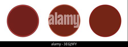 Round seal buttons brown flat glossy style on white background Stock Vector
