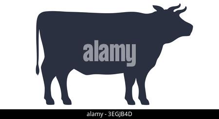Beef, cow. Vintage hand-drawn silhouette Stock Vector