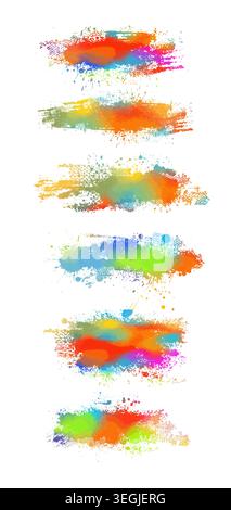 Colored blots set. hand drawn. Not AI, Vector Stock Vector