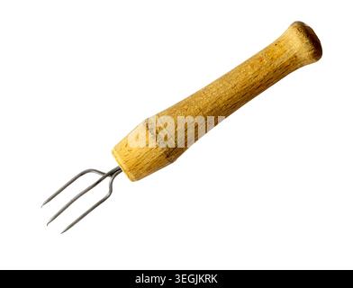 Trident, potatoes holder picker. Isolated on white background Stock Photo