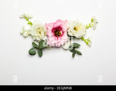 Festive flower composition on the white  background Stock Photo