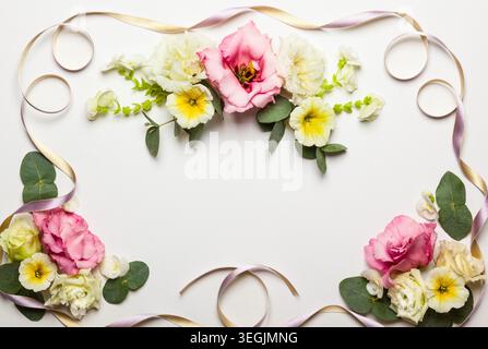 Festive flower composition on the white  background Stock Photo