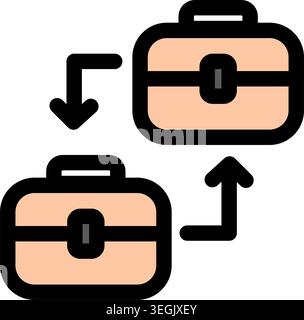 This icon represents seamless data exchange and collaboration within a team project- Ideal for illustrating teamwork- project management- or agile met Stock Vector