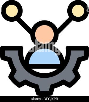 This icon represents teamwork and collaboration within a project or organization. It symbolizes efficient teamwork and agile methodologies. Ideal for Stock Vector