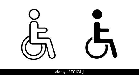 Disable icon logo. Outline style icons with flat versions Stock Vector
