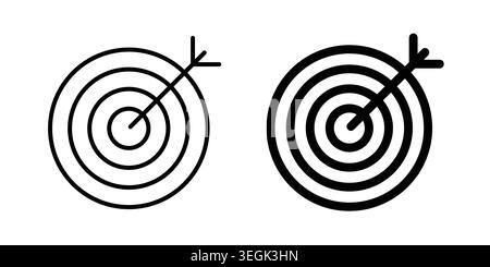 Aim icon logo. Outline style icons with flat versions Stock Vector