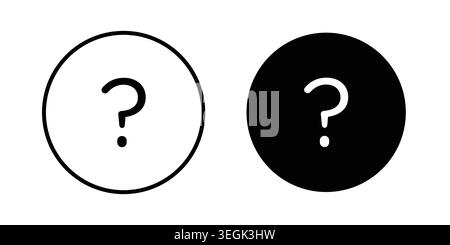Doubts button icon logo. Outline style icons with flat versions Stock Vector
