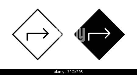 Directions icon logo. Outline style icons with flat versions Stock Vector