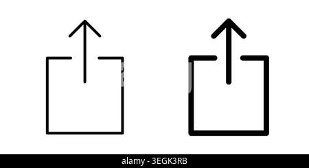 Export icon logo. Outline style icons with flat versions Stock Vector