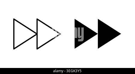 Fast forward icon logo. Outline style icons with flat versions Stock Vector